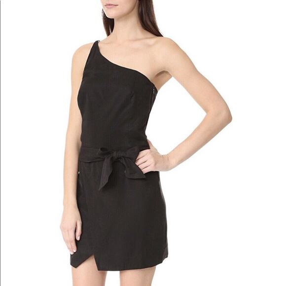 Rosie HW x Paige Judy Dress Black One Shoulder Mini Size Large New - Picture 1 of 16